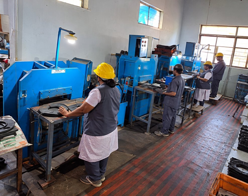 Hydraulic press line at Sevana Polymers